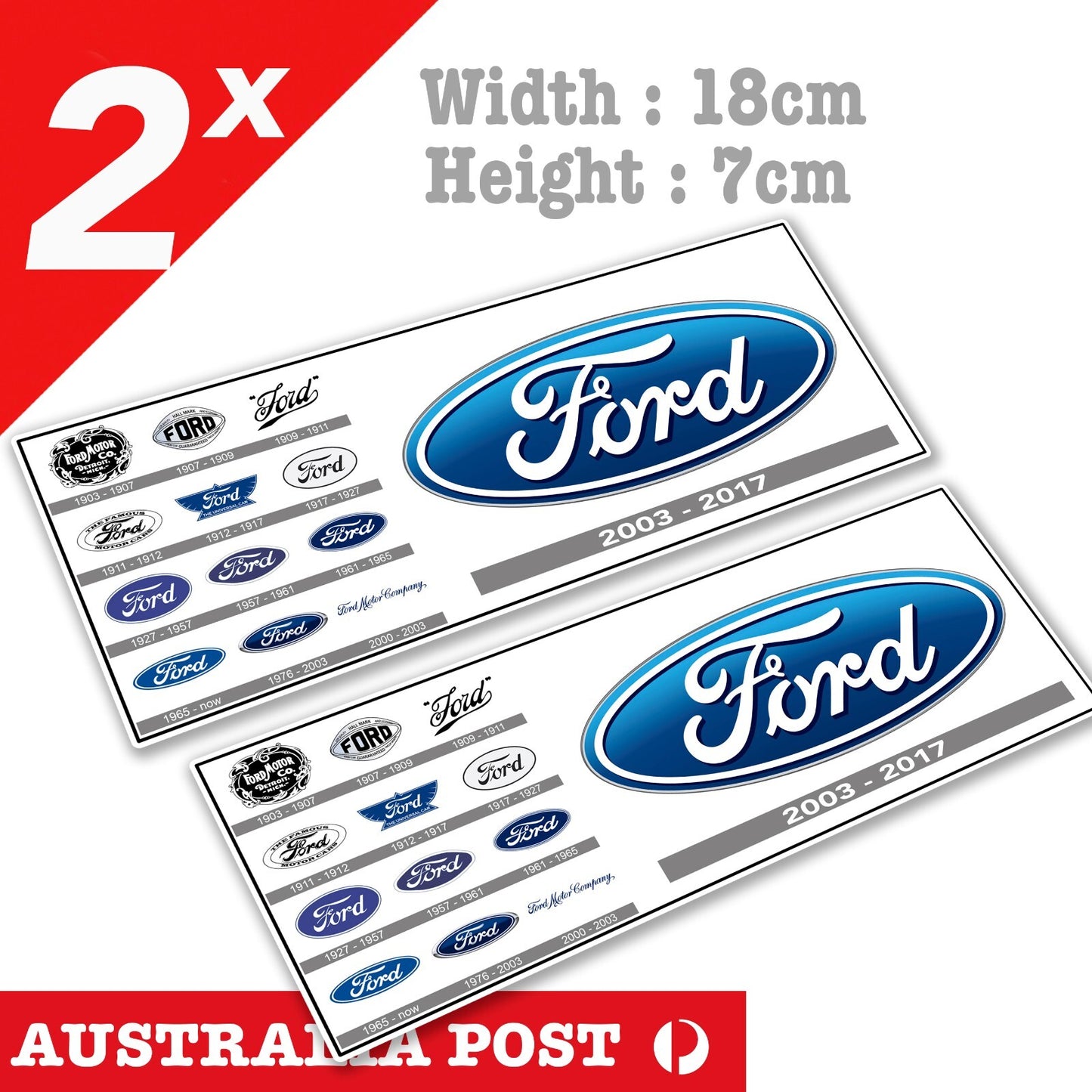 Ford Logo History Board  Stickers