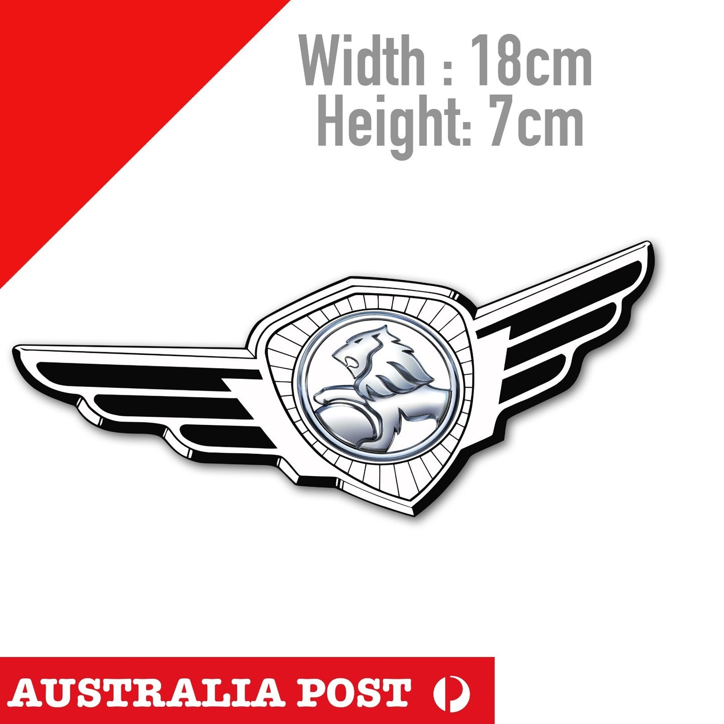 HOLDEN Silver Logo Racing WING - RIP HOLDEN Logo Sticker