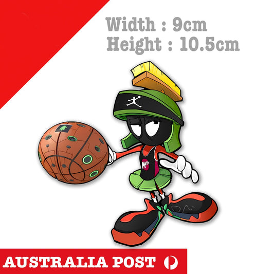 Marvin The NBA PLayer, MARVIN the Martian Funny Cartoon Decal Sticker