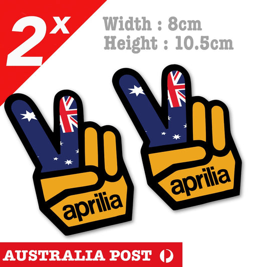 Aprilia Racing Peace Out Love, Australian Flag Motorcycle Helmet Sticker