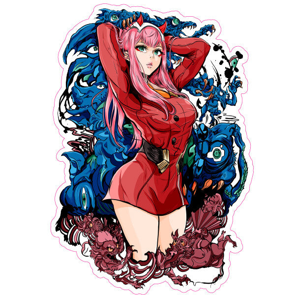 Zero Two  DARLING in the FRANXX  Laptop , Car  Decal Sticker 