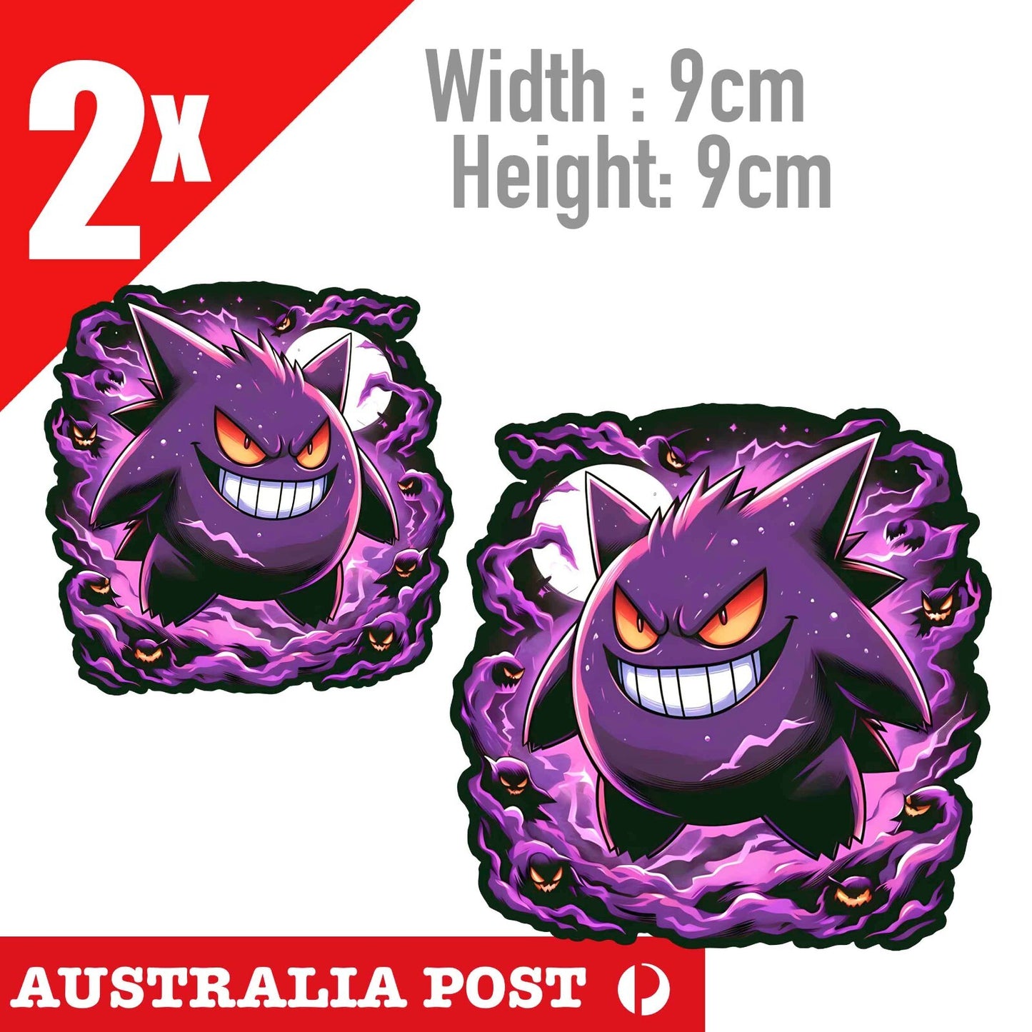 Pokémon Gengar Ghost of Shadow,Dark Night Stickers