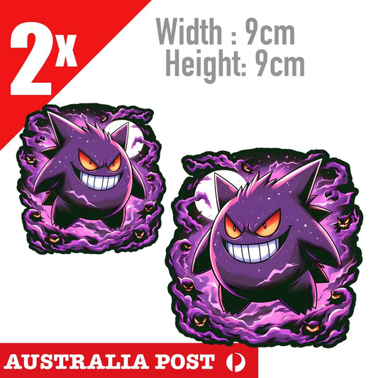 Pokémon Gengar Ghost of Shadow,Dark Night Stickers
