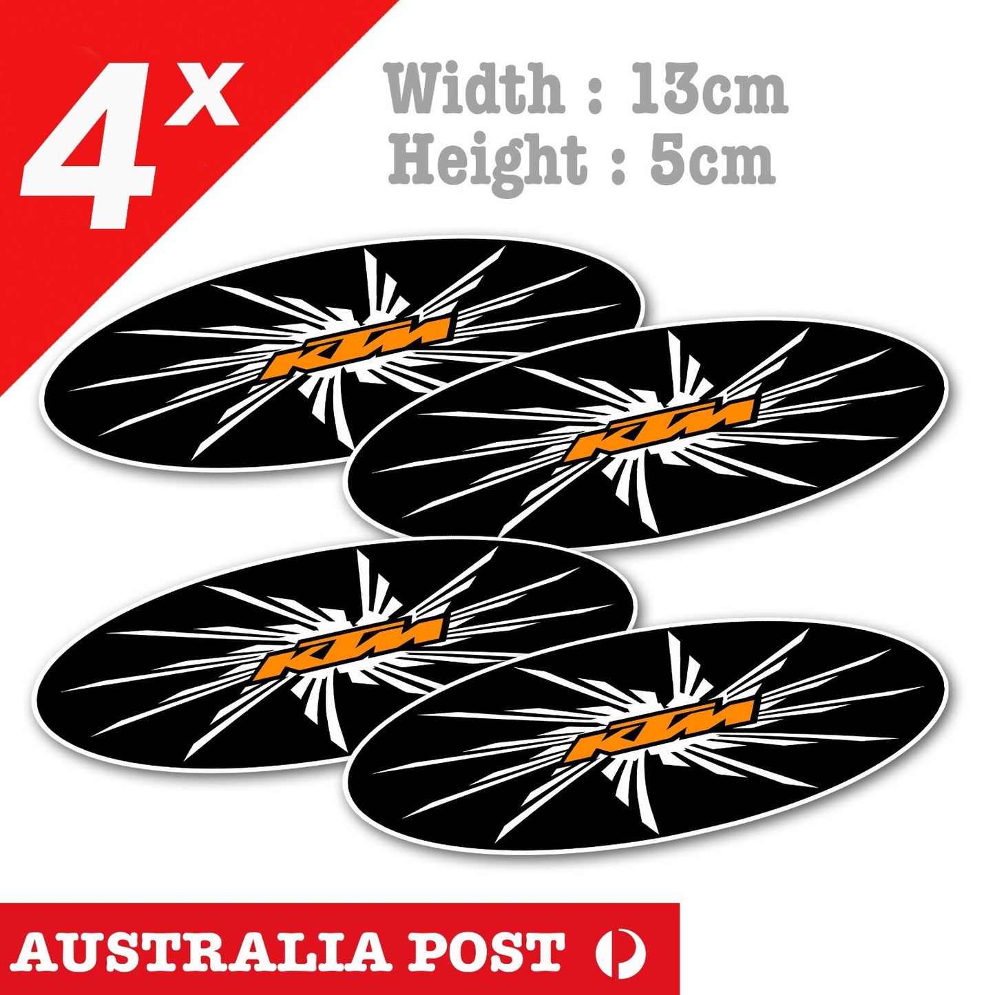 KTM Logo x4, Garage, Truck, Ute, Laptop  Sticker
