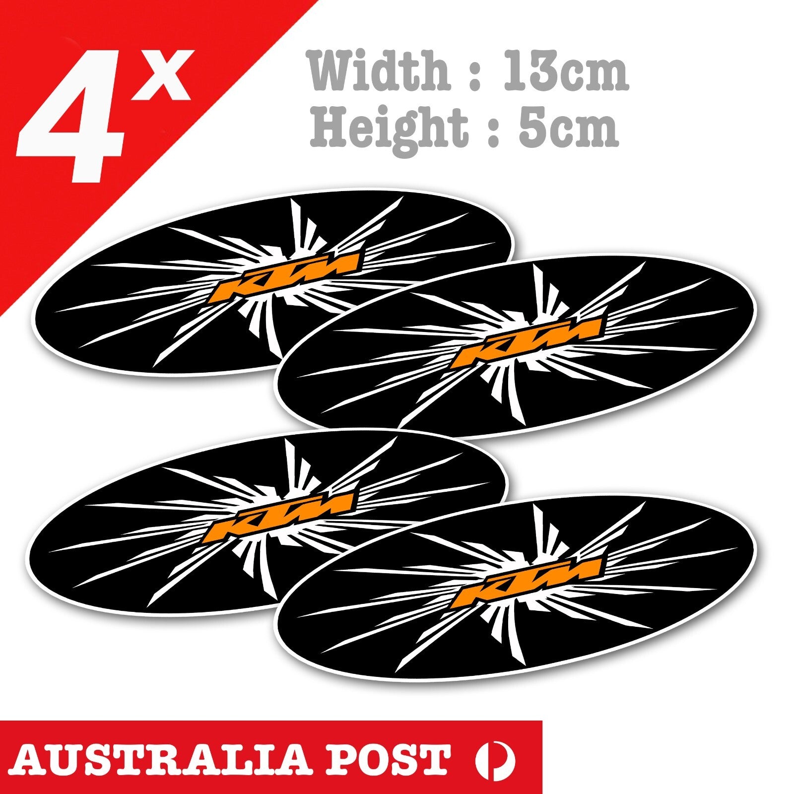KTM Logo x4, Garage, Truck, Ute, Laptop  Sticker