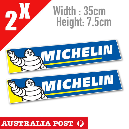 MICHELIN Man Tyre Mascot Blue Banner Decal  Stickers