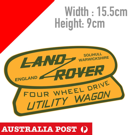 Land ROVER Vintage Fout Wheel Drive Utility Wagon Logo , 4x4,Off Roud Sticker