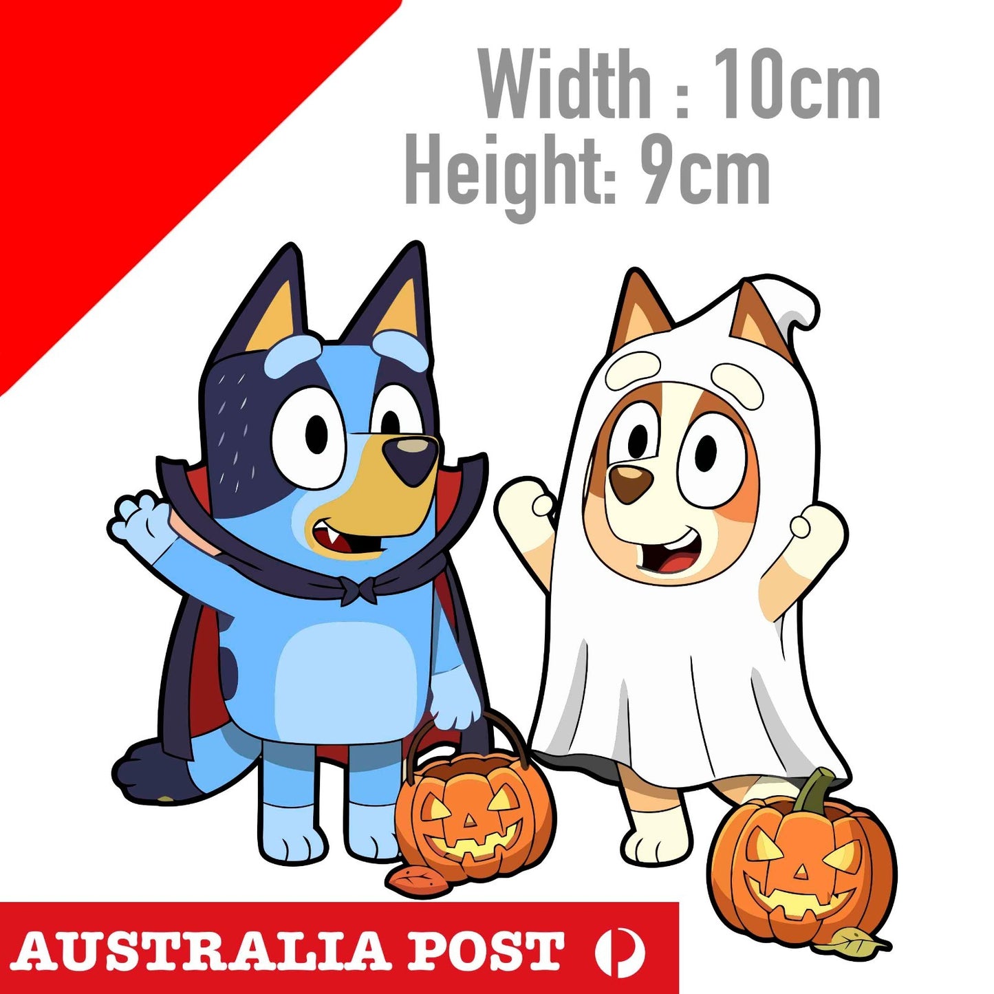 Bluey  &Bingo the Ghost  Dog Cartoon Halloween  Sticker