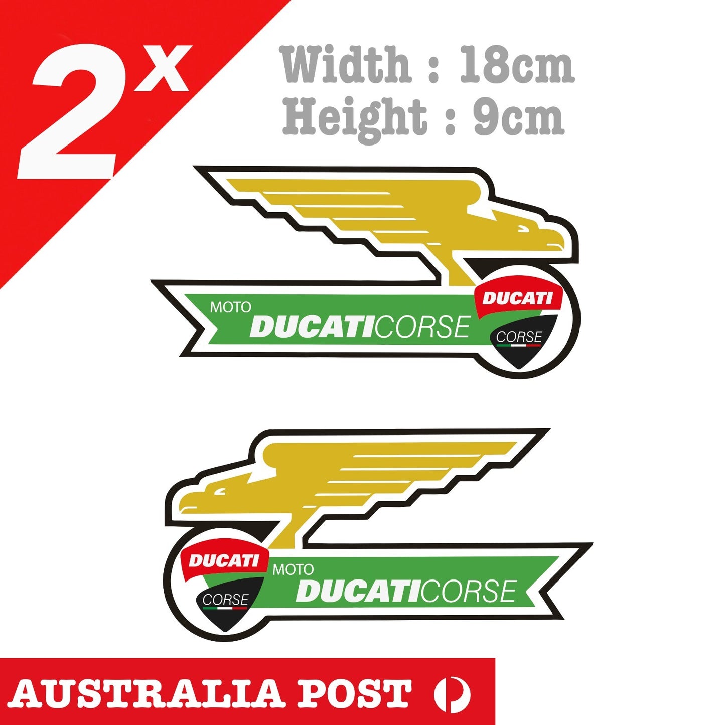 DUCATI CORSE Motorcycle Eagle Banner Stickers