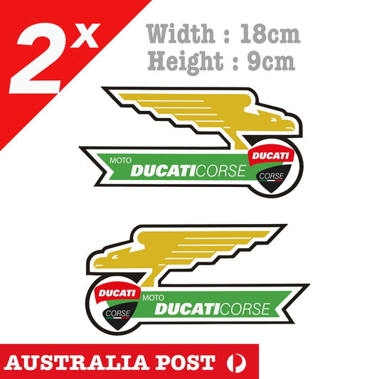 DUCATI CORSE Motorcycle Eagle Banner Stickers