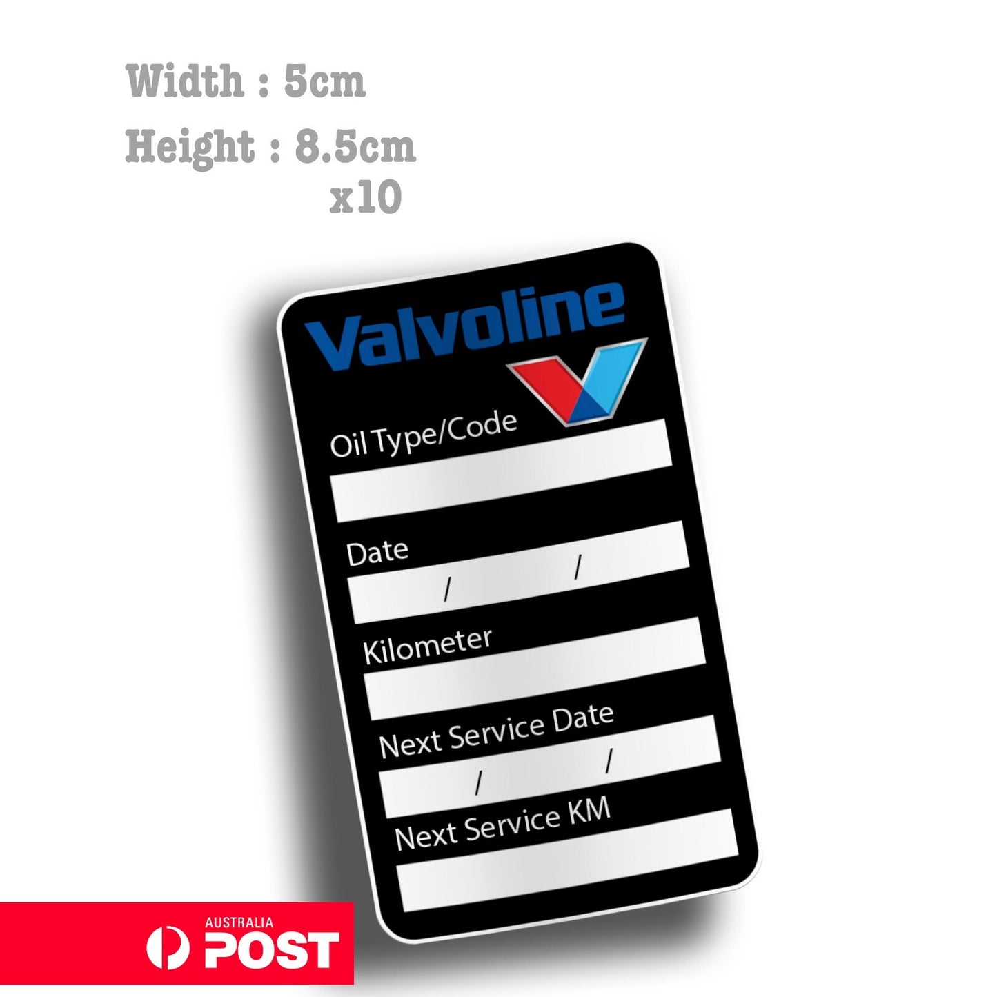 Valvoline Oil Change Service Reminder x10 Cars Trucks Ute Vans Sticker