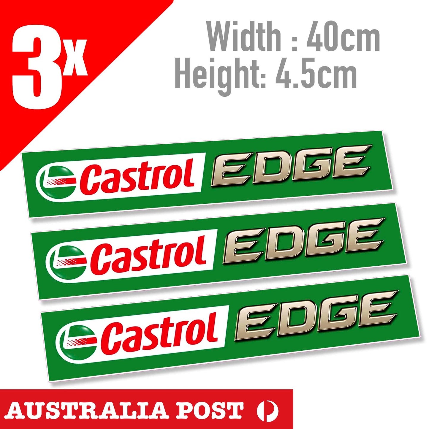 Castrol EDGE  logo, CASTROL EDGE Oil Logo x3 Sticker