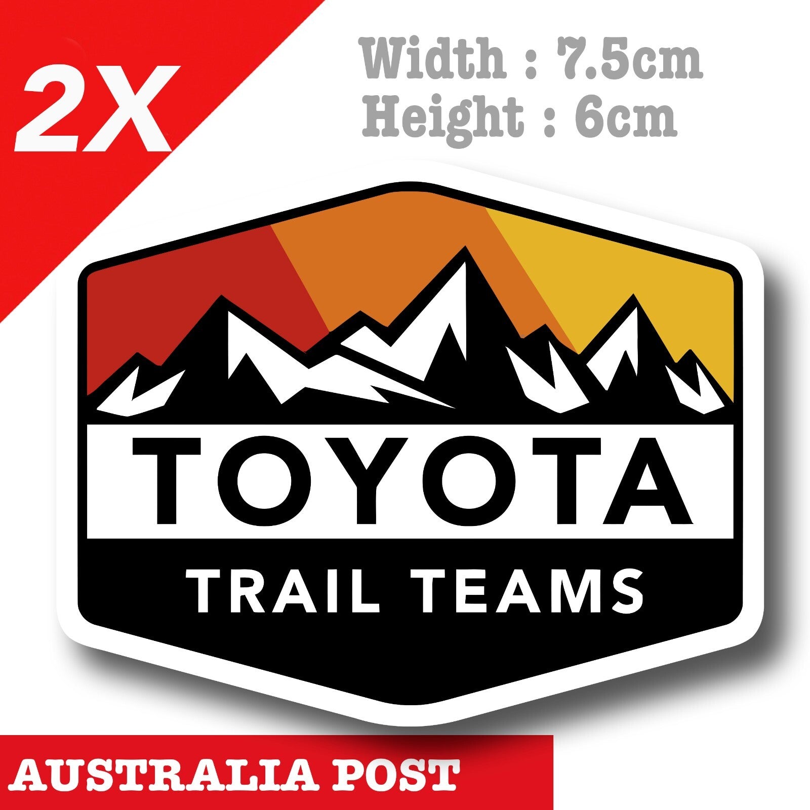 Toyota TRD Vintage Off Road Mountain Logo x2  Decal Sticker