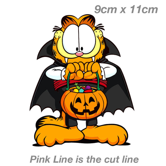 Garfield the Cat Halloween Vampire Candy  Laptop , Car  Vinyl  Sticker 