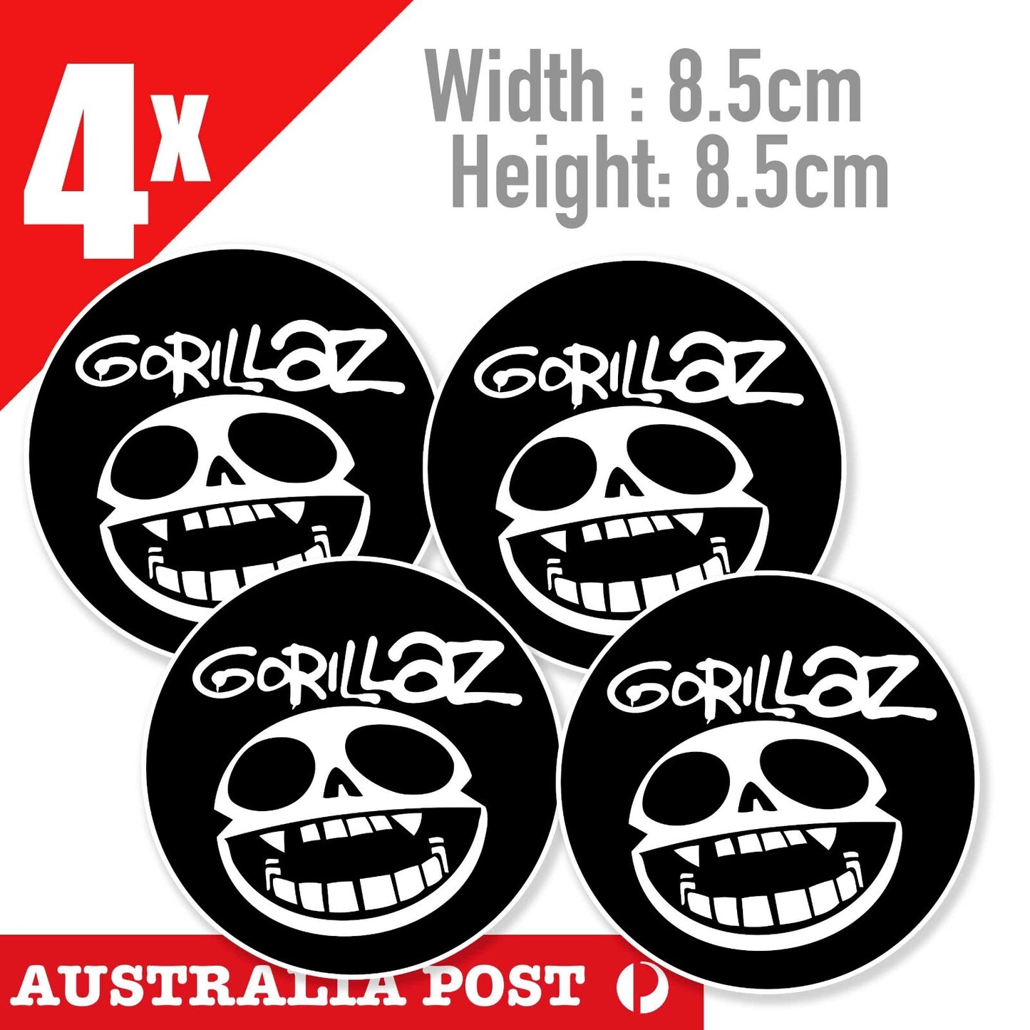 Gorillaz Head  Round Badge  Sticker