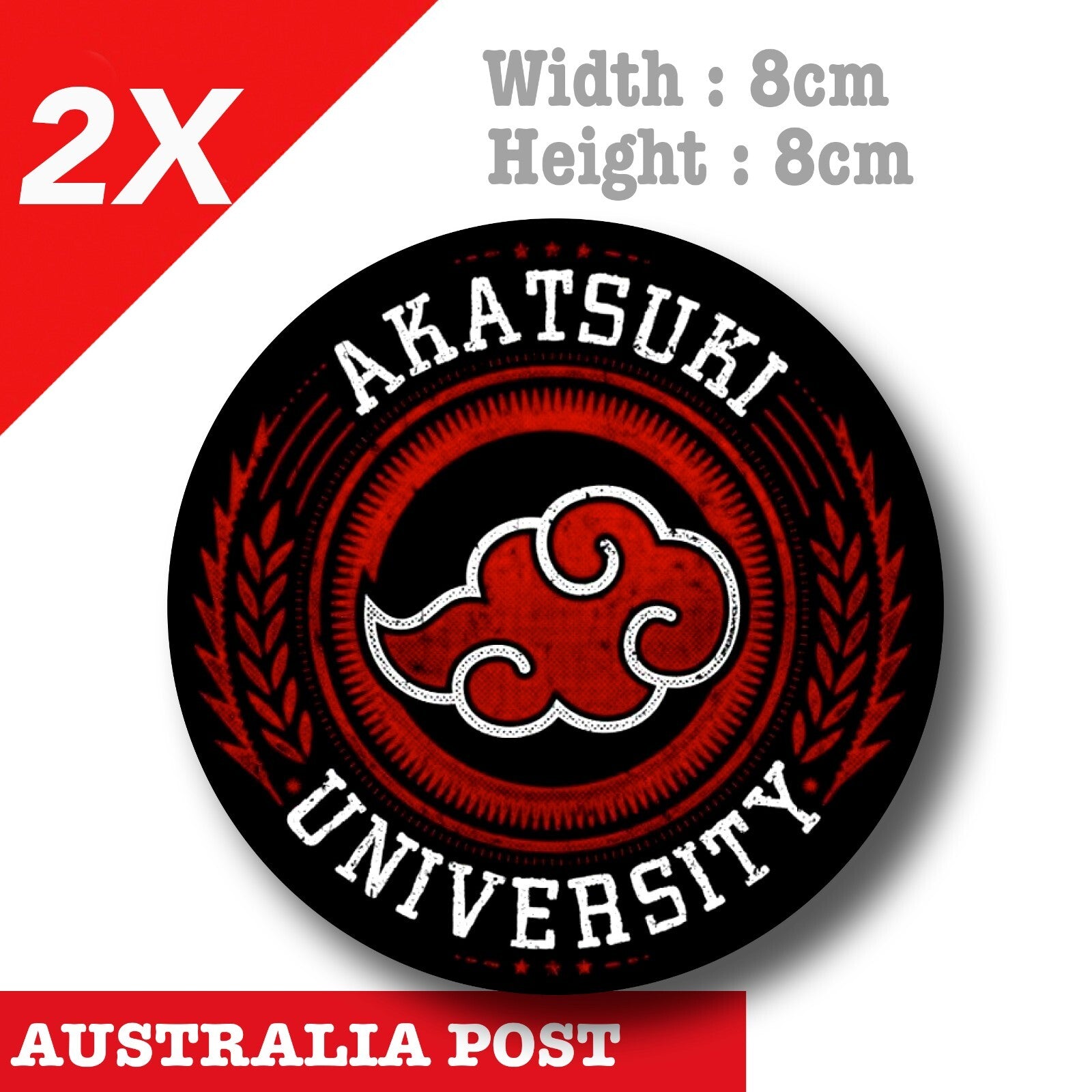 Naruto the Akatsuki Cloud University Badge Anime JDM Decal Sticker 
