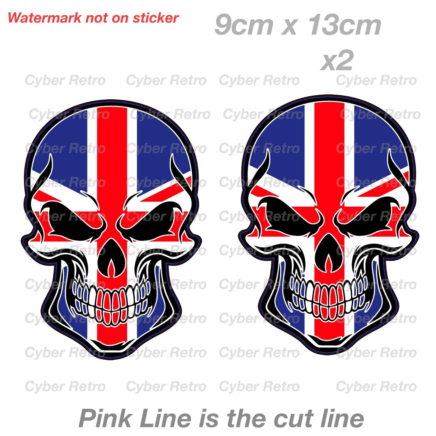 Uk Flag Skull Motorcycle - United Kingdom Flag Skull Sticker 