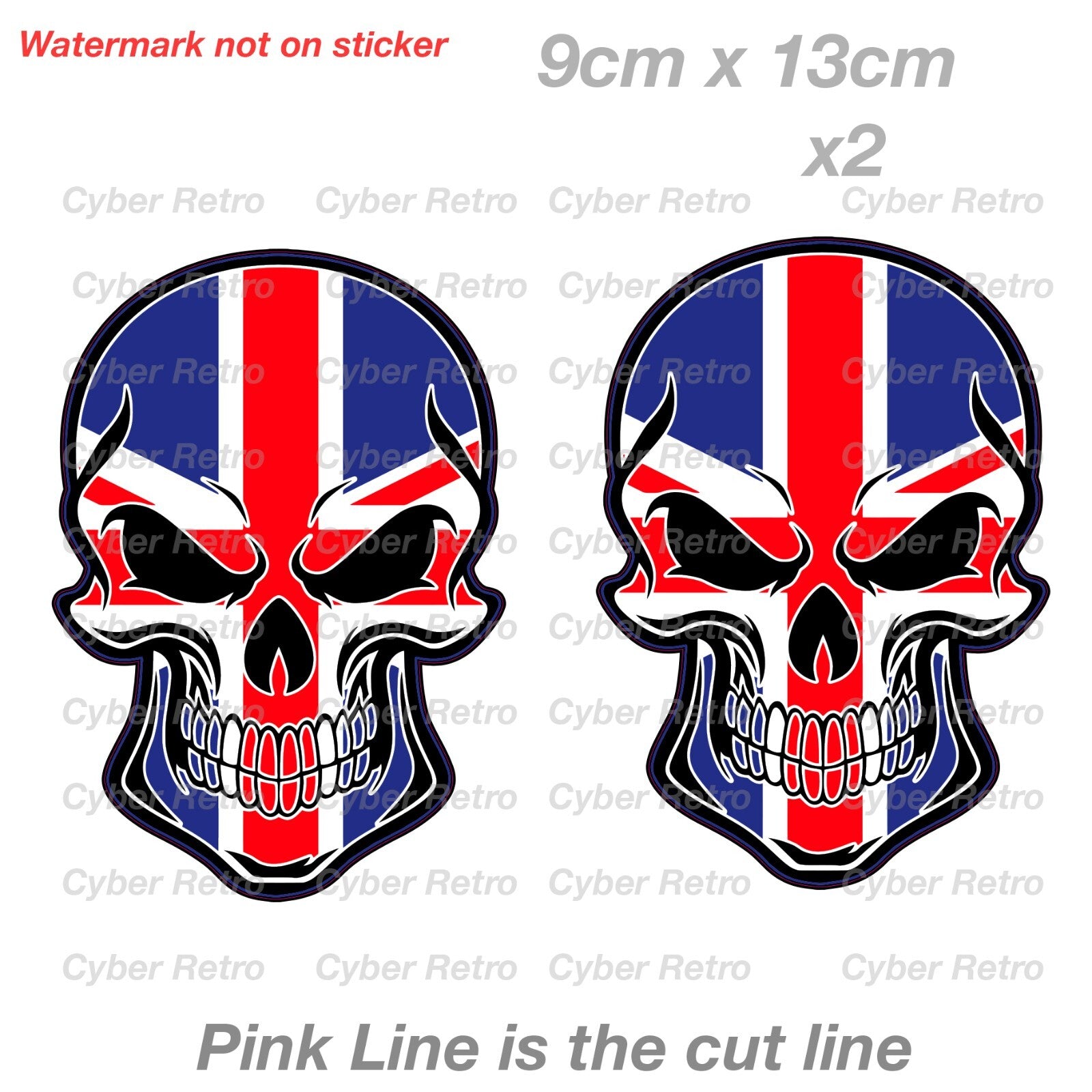 Uk Flag Skull Motorcycle - United Kingdom Flag Skull Sticker 