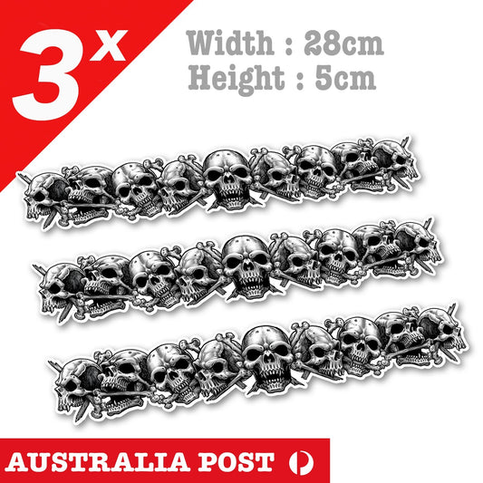 Evil Skull String, Motorcycle Helmet, Fuel Tank, Skull Logo Stickers