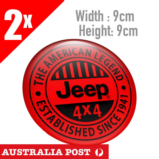 JEEP AMERICAN LEGEND 1941 Badge  Round,  Laptop , Car 4x4, Off Road RED Sticker