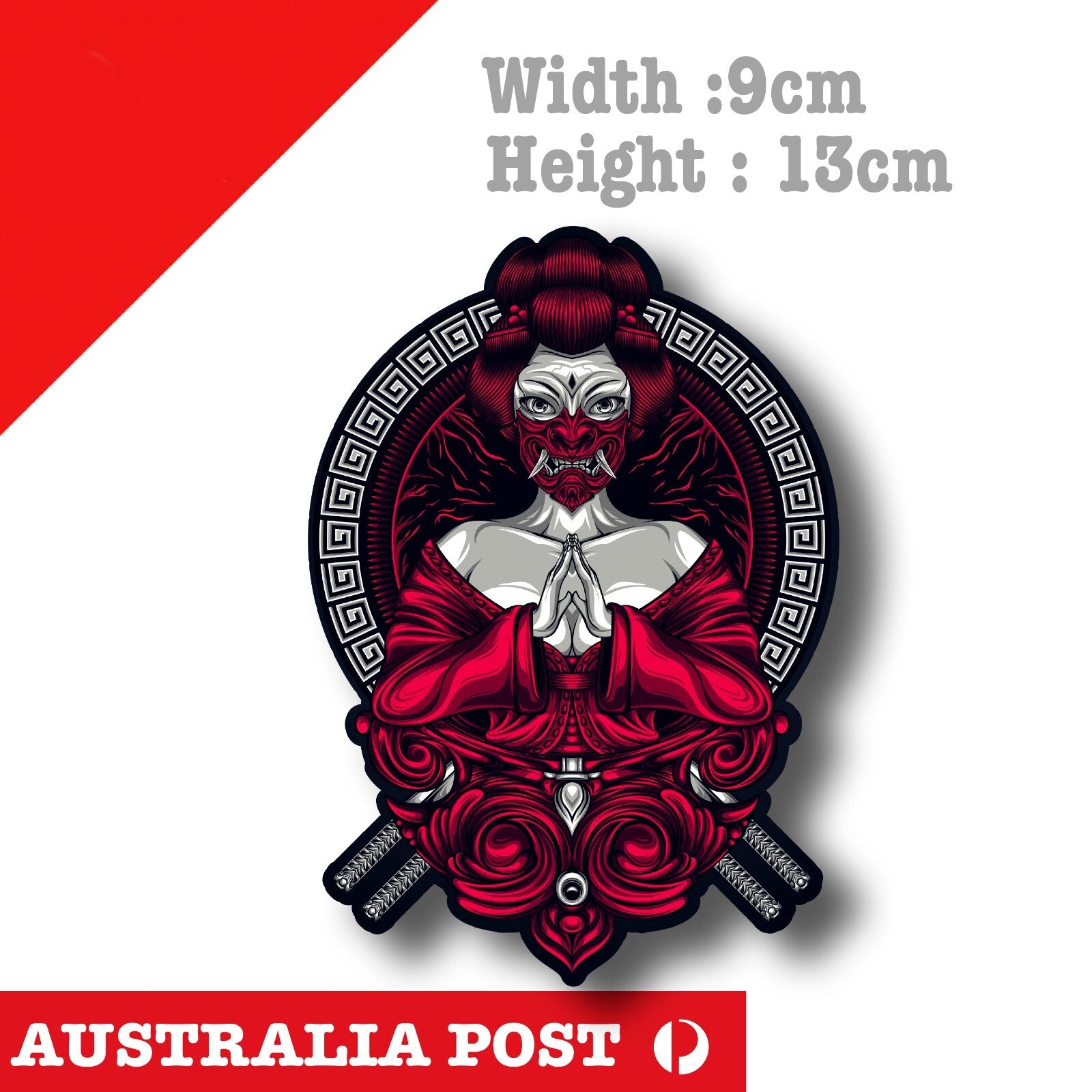 Oni Female Samurai Mask - Japan Osaka JDM Decal Sticker 