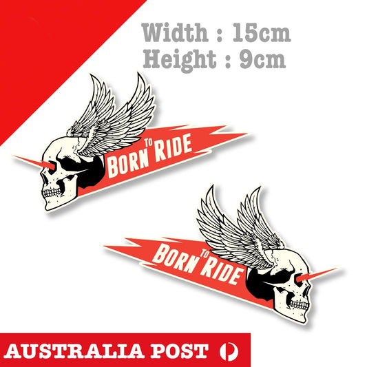 Skull Motorcycle Fuel Tank,Born to Ride, Helmet, Motorcycle Decal Sticker