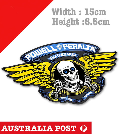 POWELL PERALTA WINGED RIPPER Skull Skateboarding Logo Decal Sticker