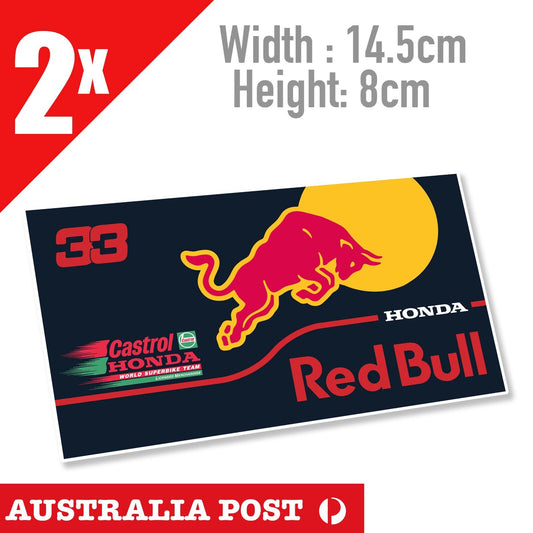  RED BULL Castrol Superbike Team JDM  Laptop , Car  Vinyl  Sticker 
