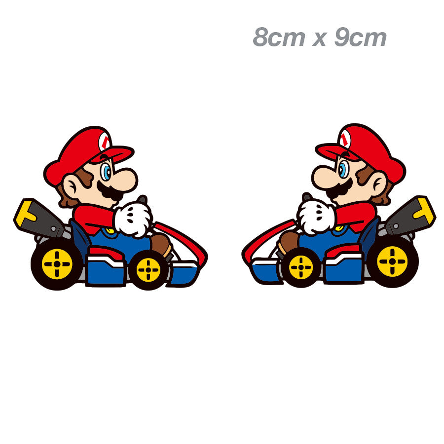Super Mario on Go Cart Car  Laptop , Car  Vinyl  Sticker 