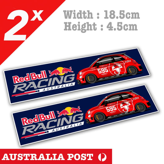 RED BULL Racing Australia ABARTH 595 Red , Turbo Racing Abarth, Fiat  Sticker