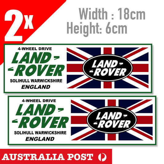Land ROVER Union British Jack Flag Logo Banner , 4x4,Off  2x Stickers
