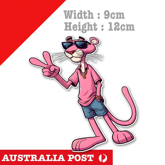 Pink Panther Funny Peace Out Hand , Funny Cartoon Sticker