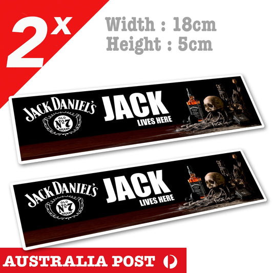 Jack Daniels Whiskey Skull Banner - Fridge Bar Stickers