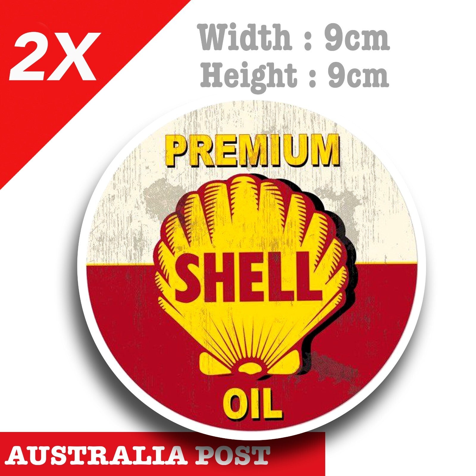 Shell Premium Oil Logo Vintage Retro Rusted Sticker