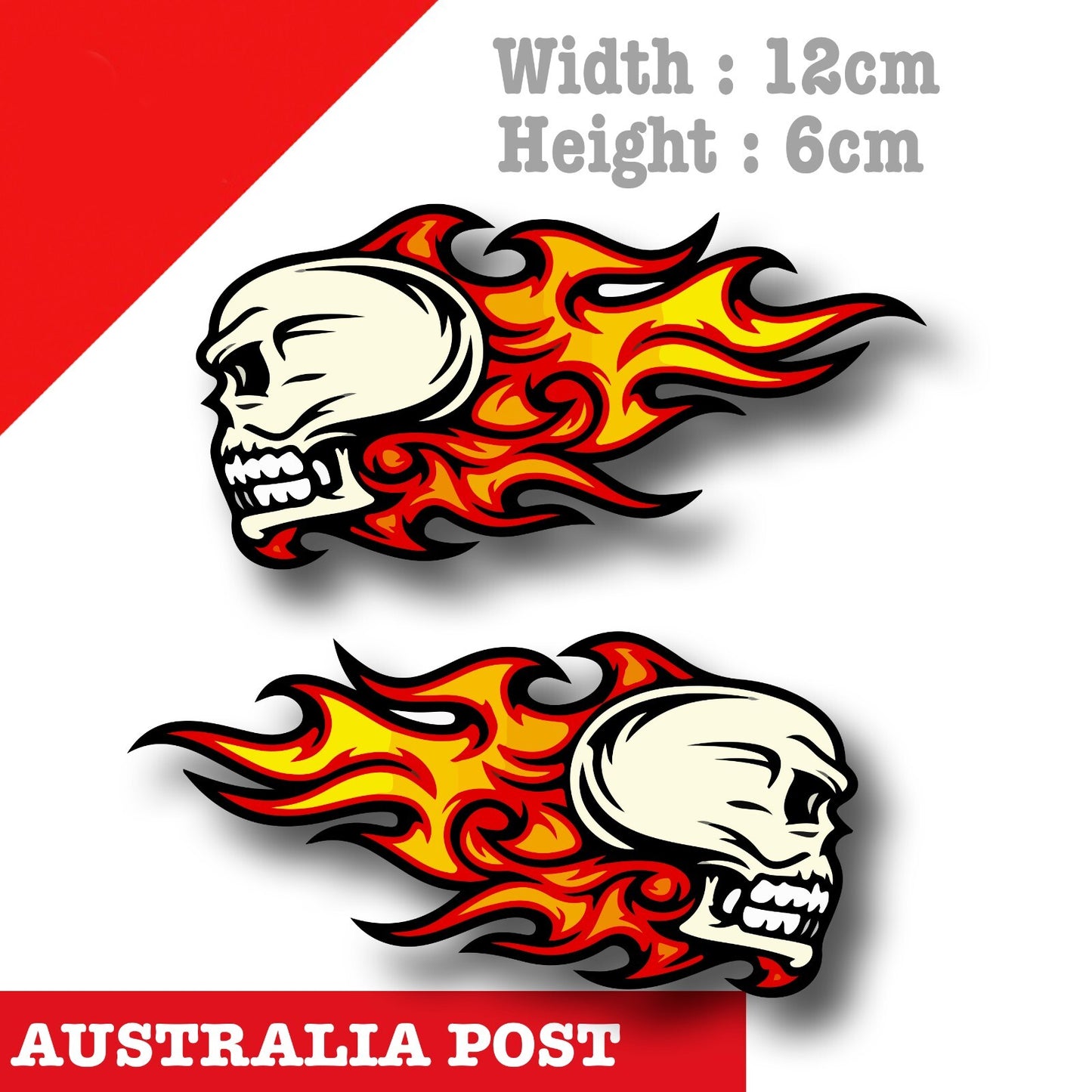 Flame Skull motorcycle Fuel Tank Decal Stickers