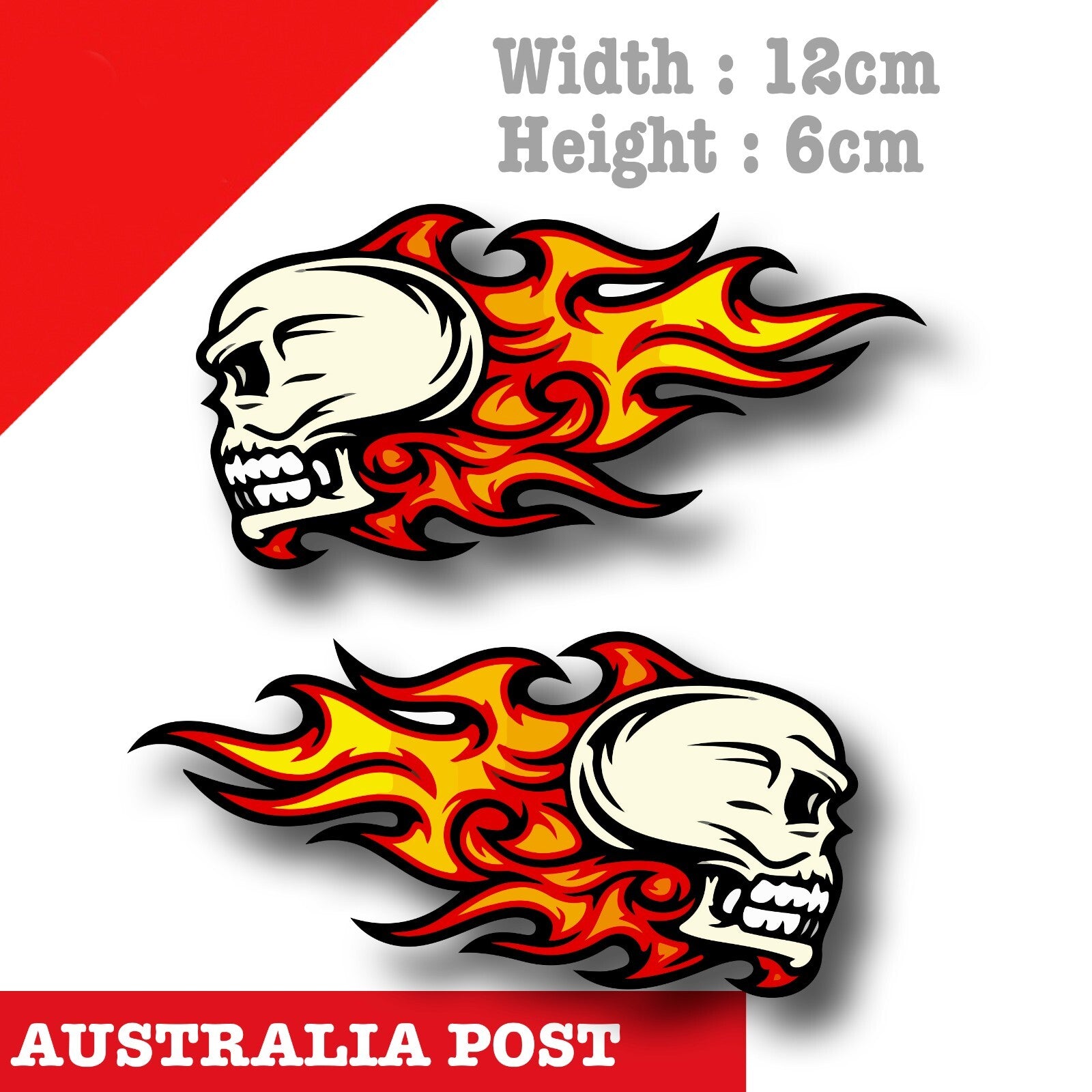 Flame Skull motorcycle Fuel Tank Decal Stickers