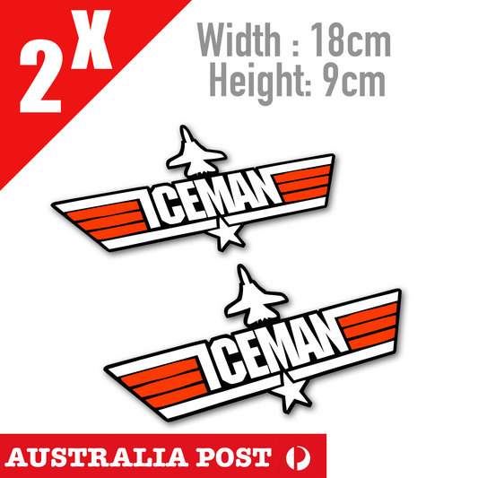 ICE MAN Top Gun Logo Sticker  MAVERICK TopGun Decal Air Force Style  Sticker