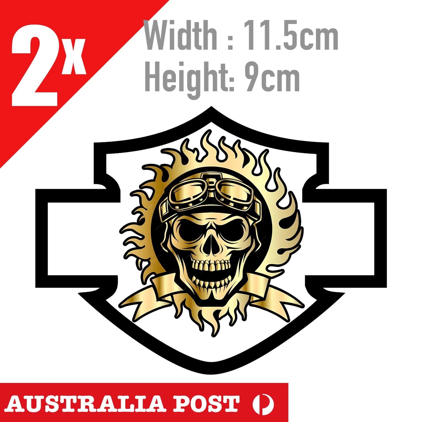 Harley Davidson Gold Skull Logo Motorcycle Logo, Fuel Tank, Helmet  Sticker