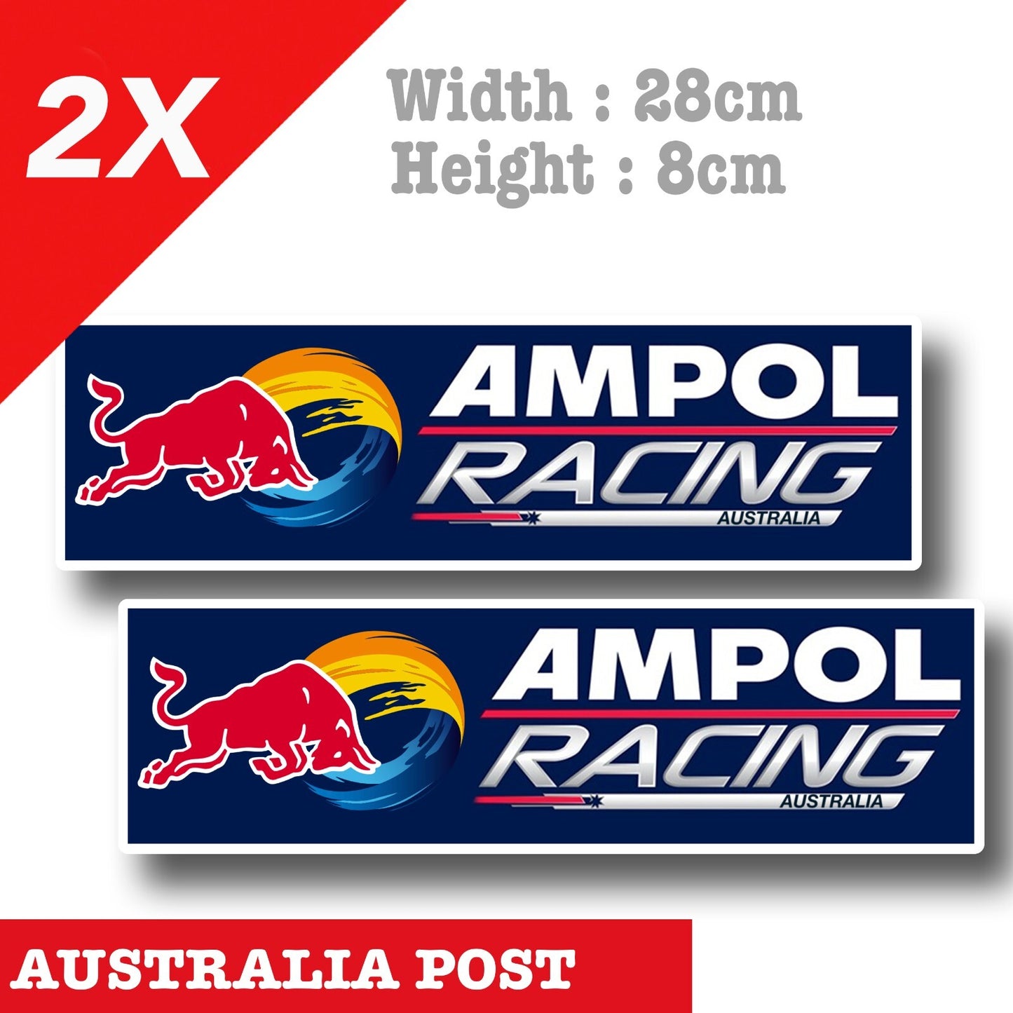 RED BULL AMPOL Racing AUSTRALIA Team x2 large, Red Bull Racing  Vinyl  Sticker