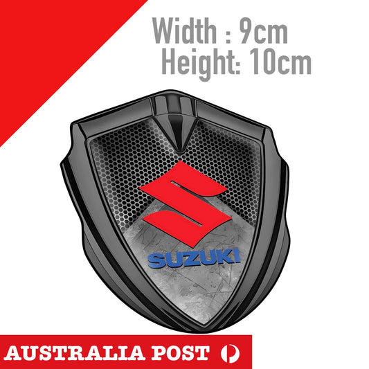 Suzuki Emblem  Style Graphite Stone Slab Motif Classic Logo Stickers