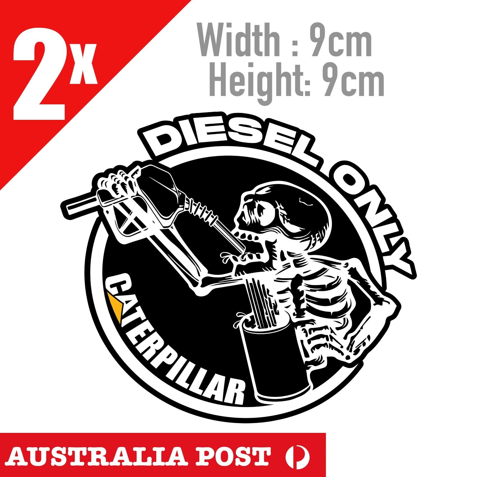 CATERPIALLAR DISEL ONLY Skull,Diesel Only Skeleton  Caterpillar Stickers