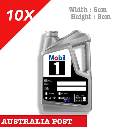 Mobile 1 Change Service Reminder x10 Pack , Cars Vans, Ute Stickers