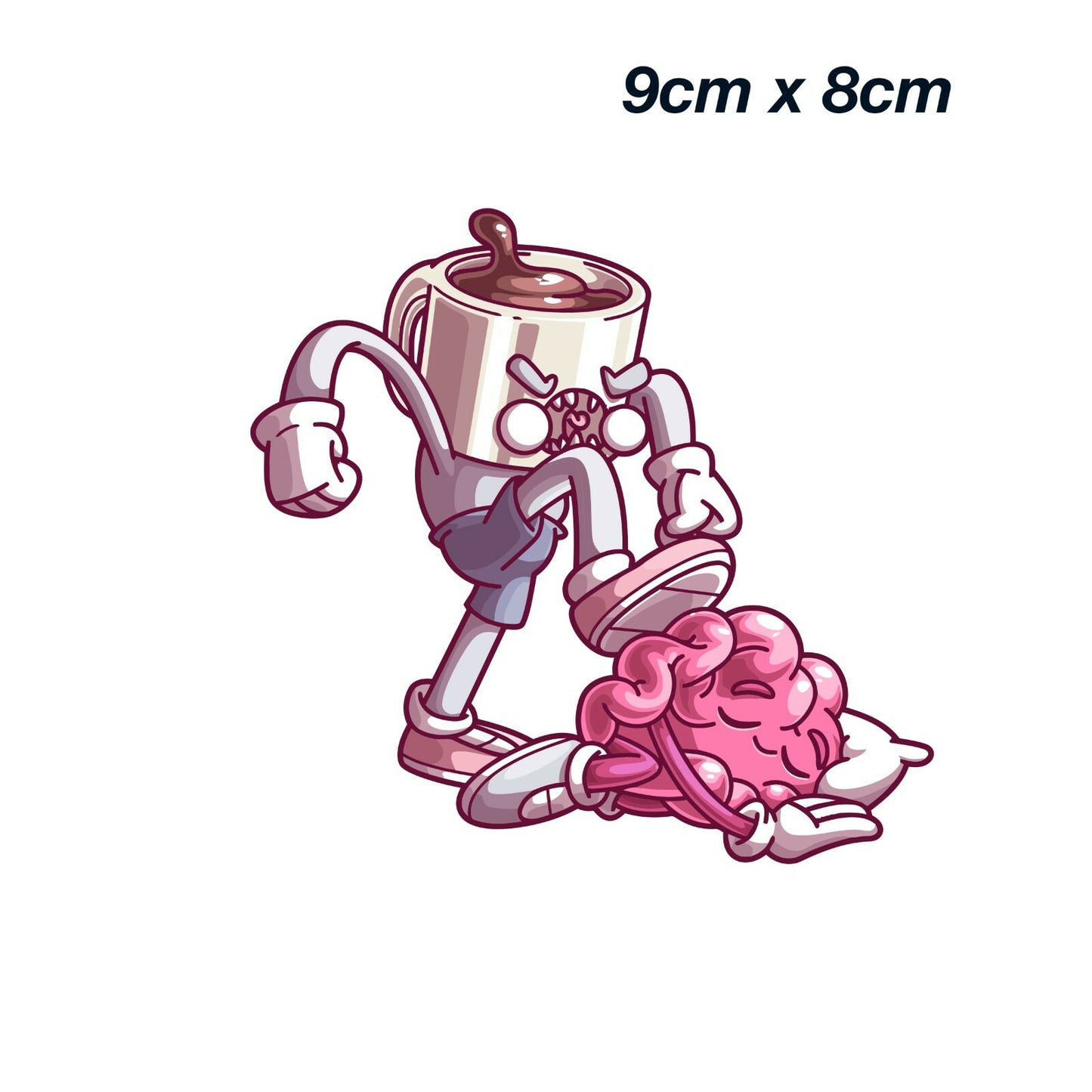 Coffee waking up Brain Funny  Laptop , Car  Decal Sticker 