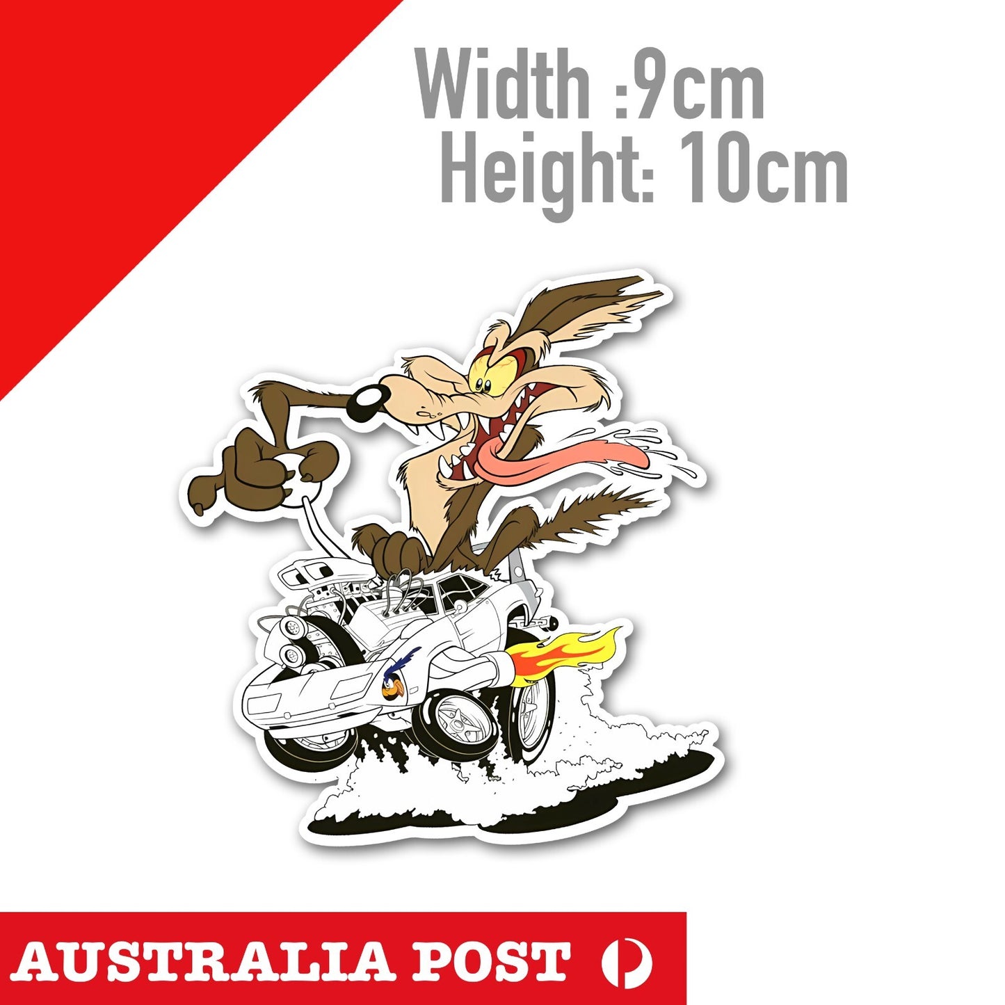 Wille E Coyote Hot Rod - Mancave Hot Rod Americana Racing Car Sticker