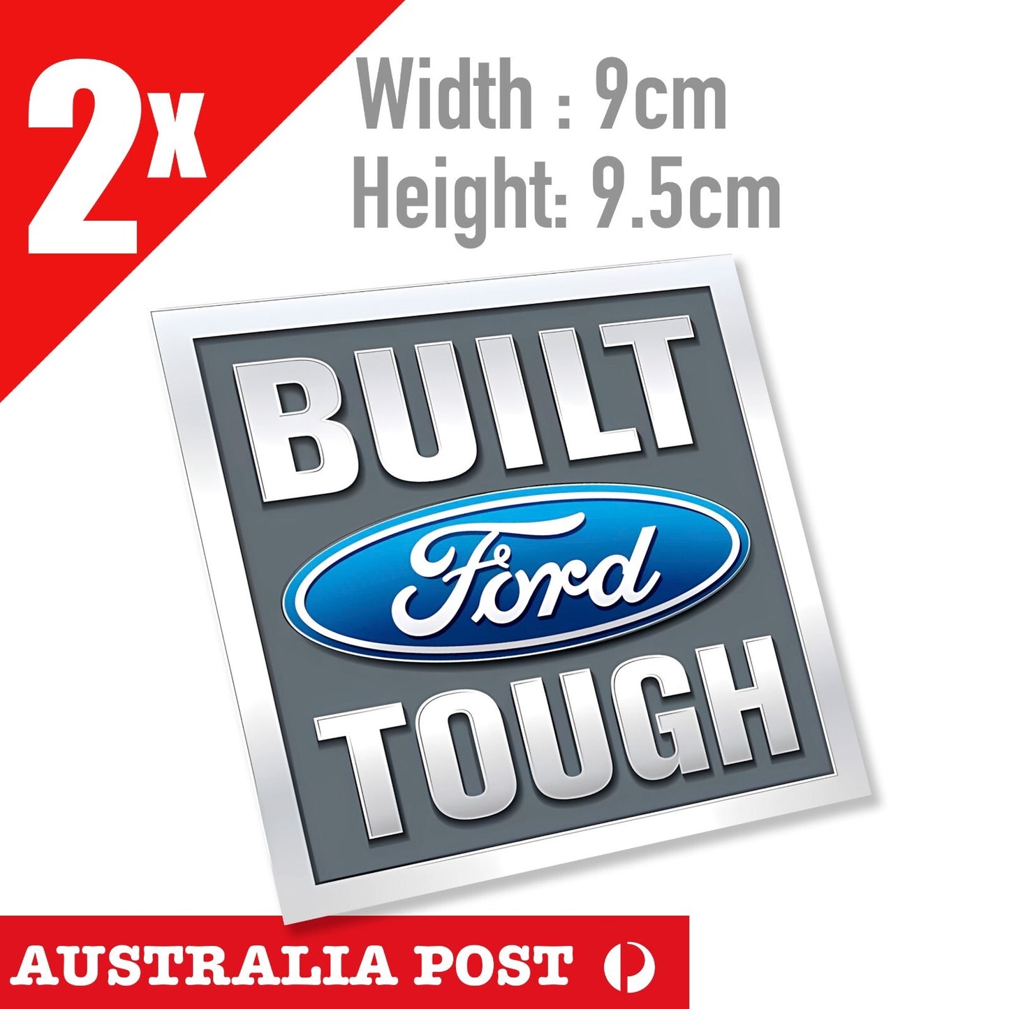 FORD BULT TOUGH Logo, Ford Logo x2 Stickers