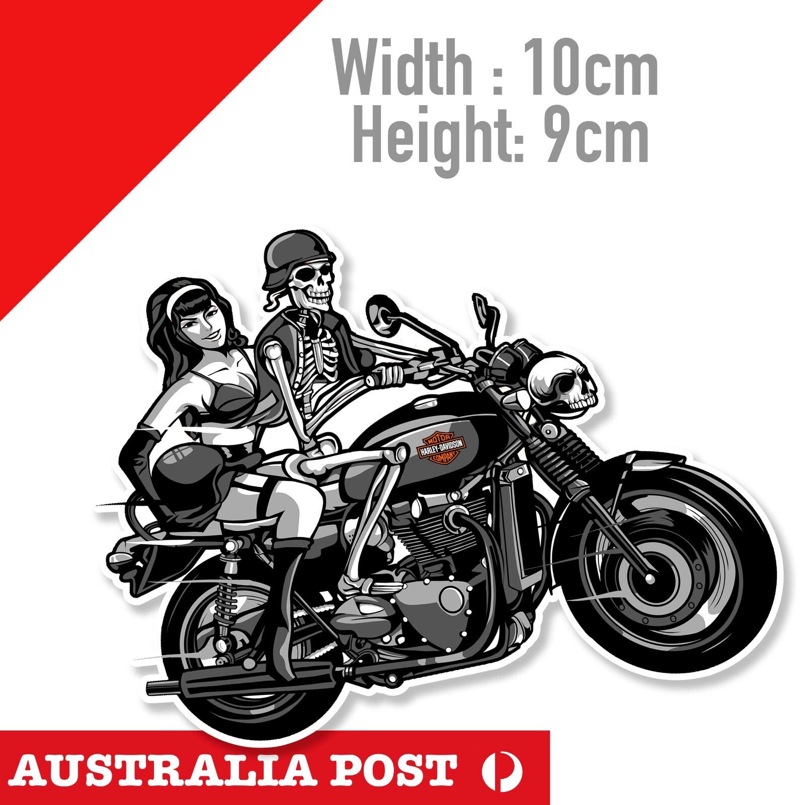 SEXY GIRL and Skull Motorcycle Rider, Skull Head, HD, Pin Up Girl  Sticker