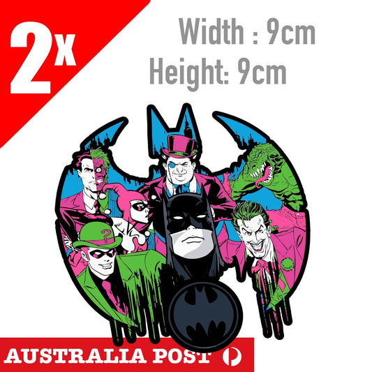 DC Comics Batman , Batman Logo , Dark Knight Villains  Logo  Sticker