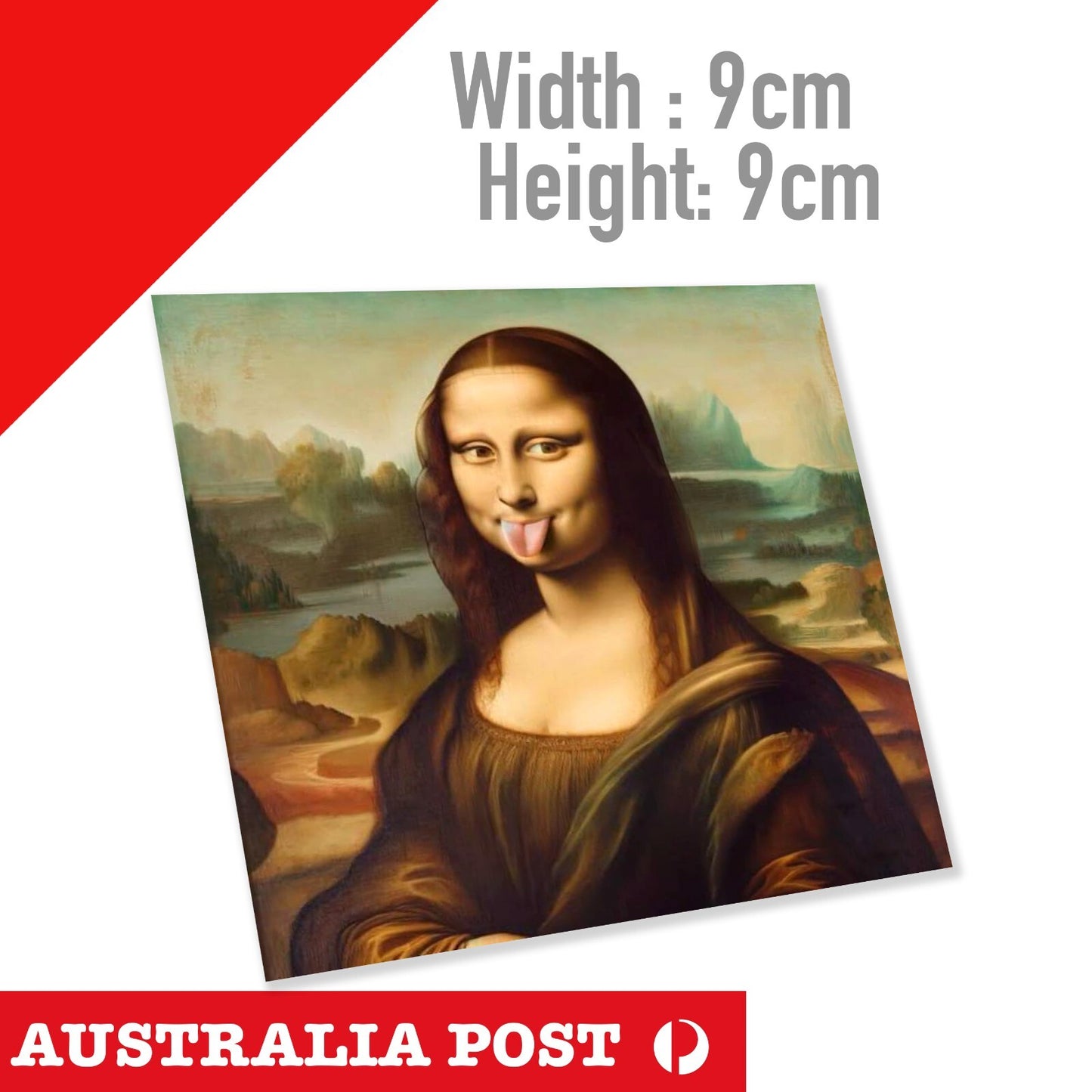 Mona Lisa sticking tongue out Funny Sticker Design Funny Joke Art Sticker