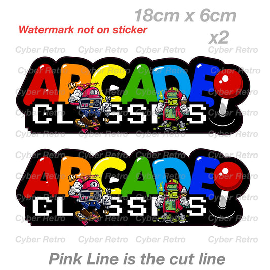 Super Mario Arcade Classic Retro Vintage Logo  Decal Stickers