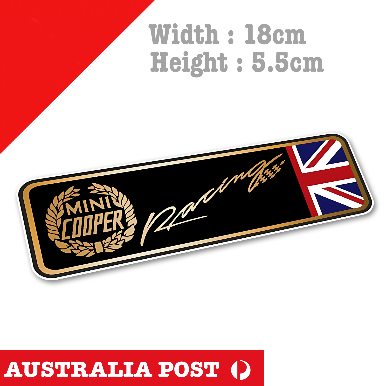 Mini Cooper Racing, British Flag Banner, JDM, Racing, Car  Sticker